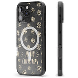 iPhone 16 Pro Max Christmas Snowflake Pattern Black Impact Phone Case