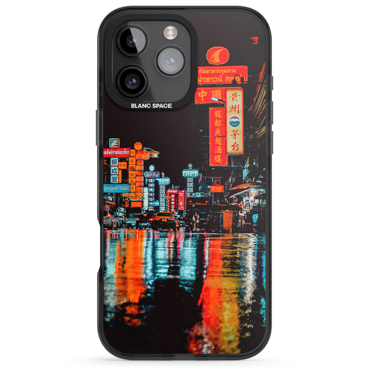 iPhone 16 Pro Max Neon City Black Impact Phone Case