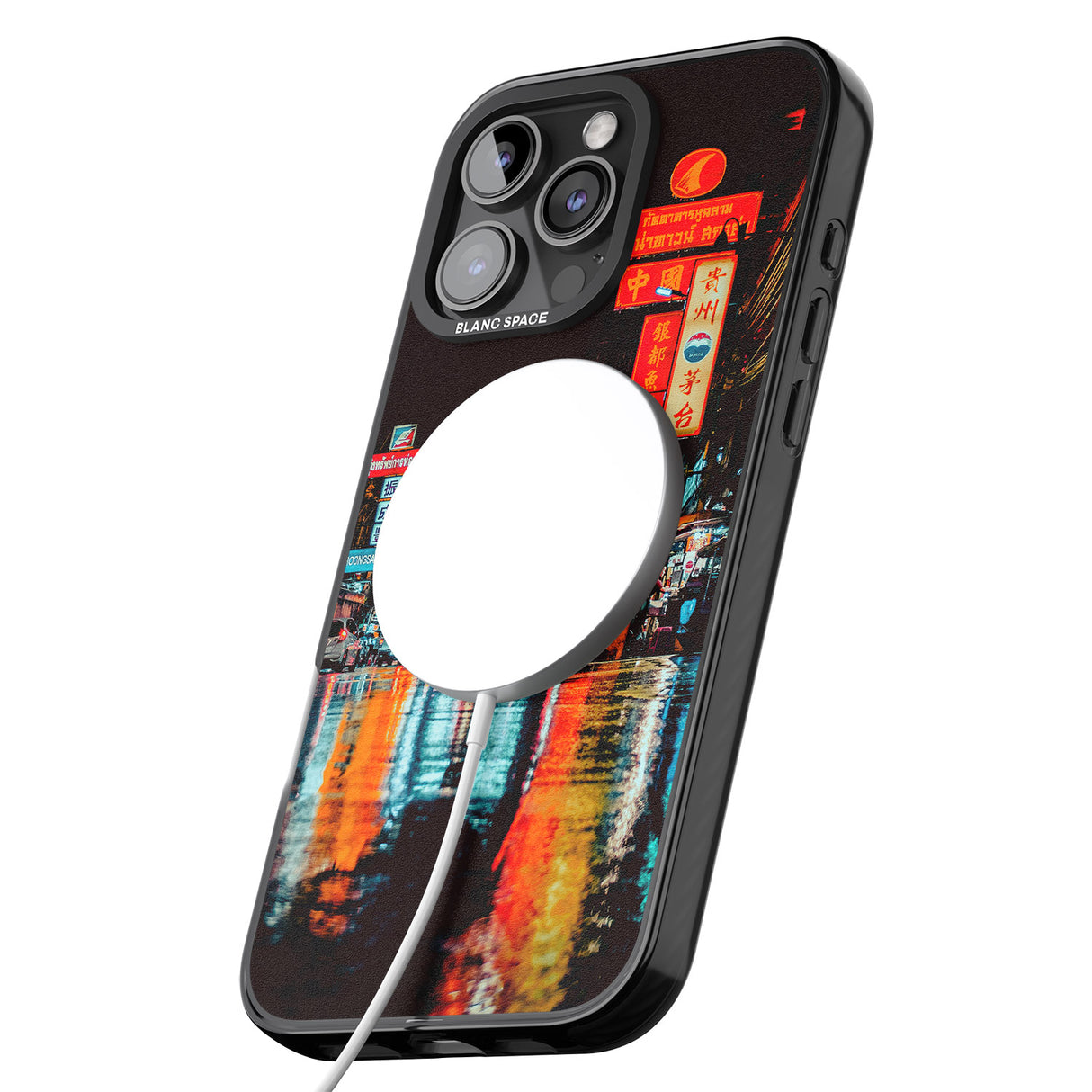 iPhone 16 Pro Max Neon City Black Impact Phone Case