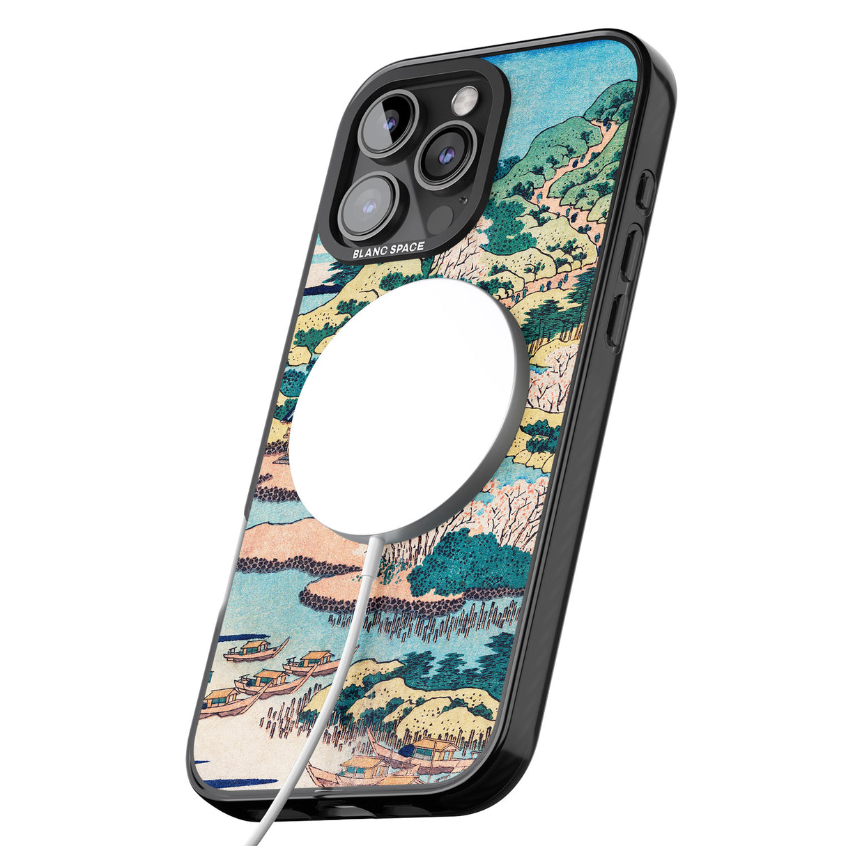 iPhone 16 Pro Max Coastal Community by Katsushika Hokusai Black Impact Phone Case