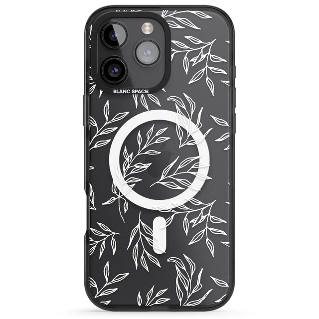 iPhone 16 Pro Max Leafy Botanical Black Impact Phone Case