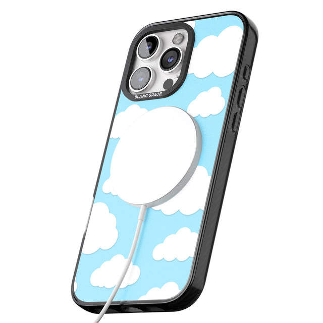 iPhone 16 Pro Max Blue Sky & Clouds Pattern Clear Impact Phone Case + Magsafe