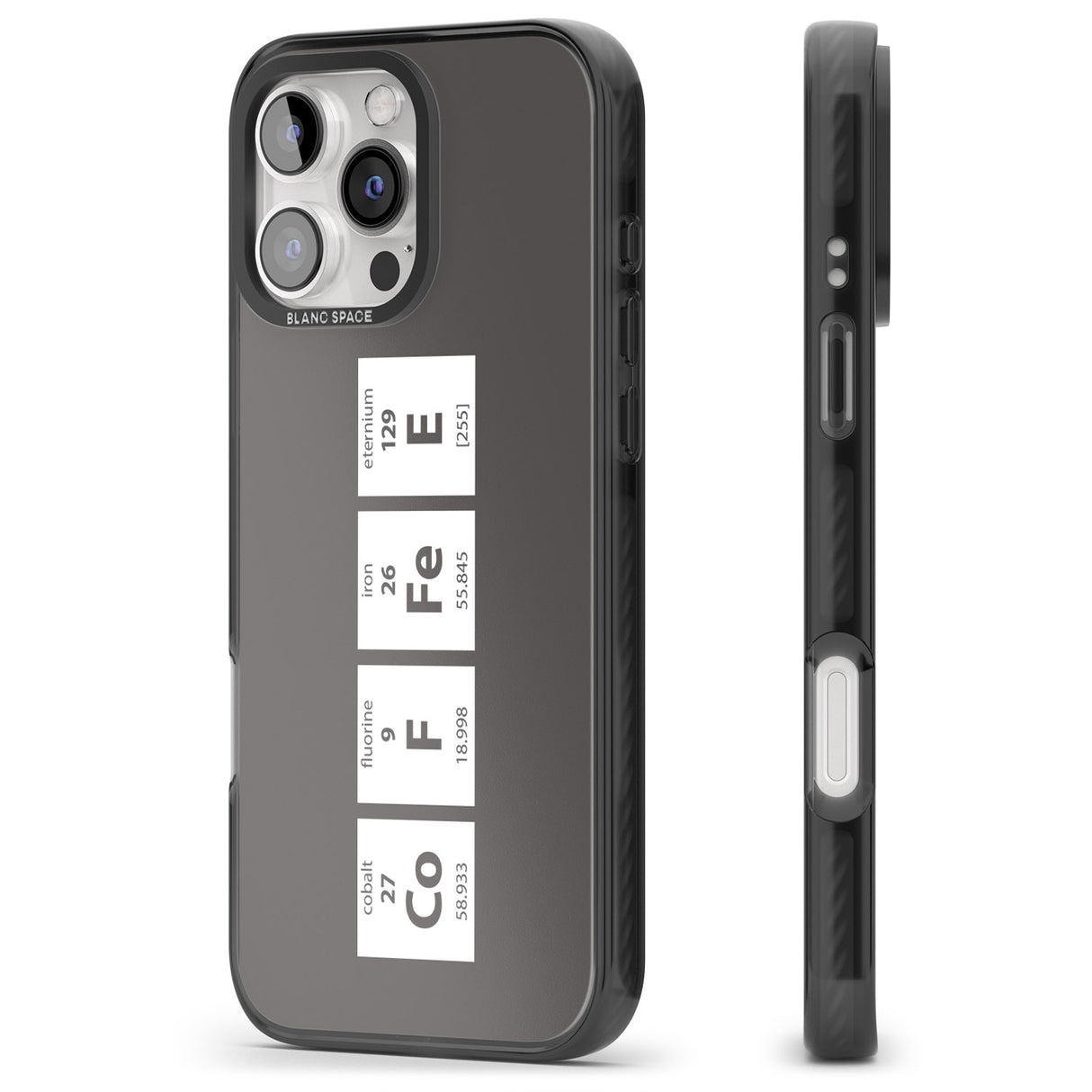 iPhone 16 Pro Max Coffee Element (Grey) Black Impact Phone Case