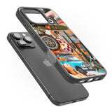 iPhone 16 Pro Max Vintage Collage: Road Trip Black Impact Phone Case