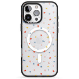 iPhone 16 Pro Max Small Confetti Print Clear Black Impact Phone Case