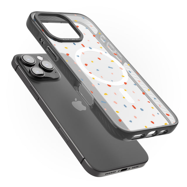 iPhone 16 Pro Max Small Confetti Print Clear Black Impact Phone Case