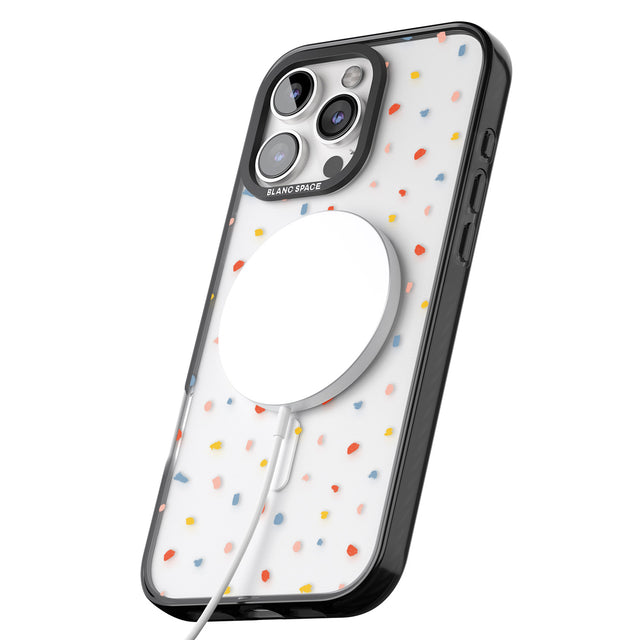 iPhone 16 Pro Max Small Confetti Print Clear Black Impact Phone Case