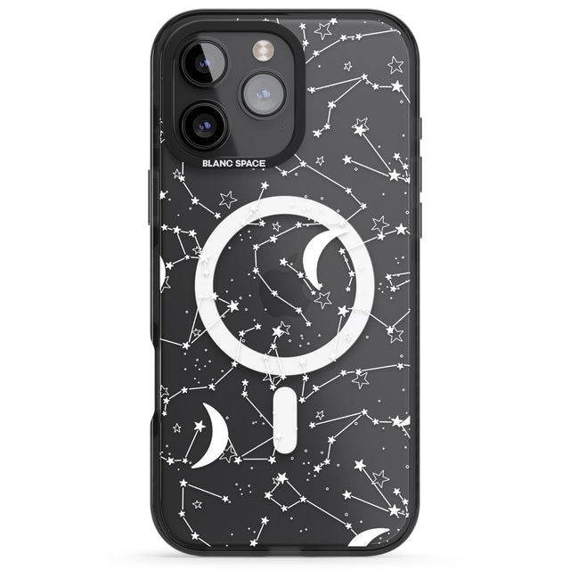 iPhone 16 Pro Max White Constellations Black Impact Phone Case