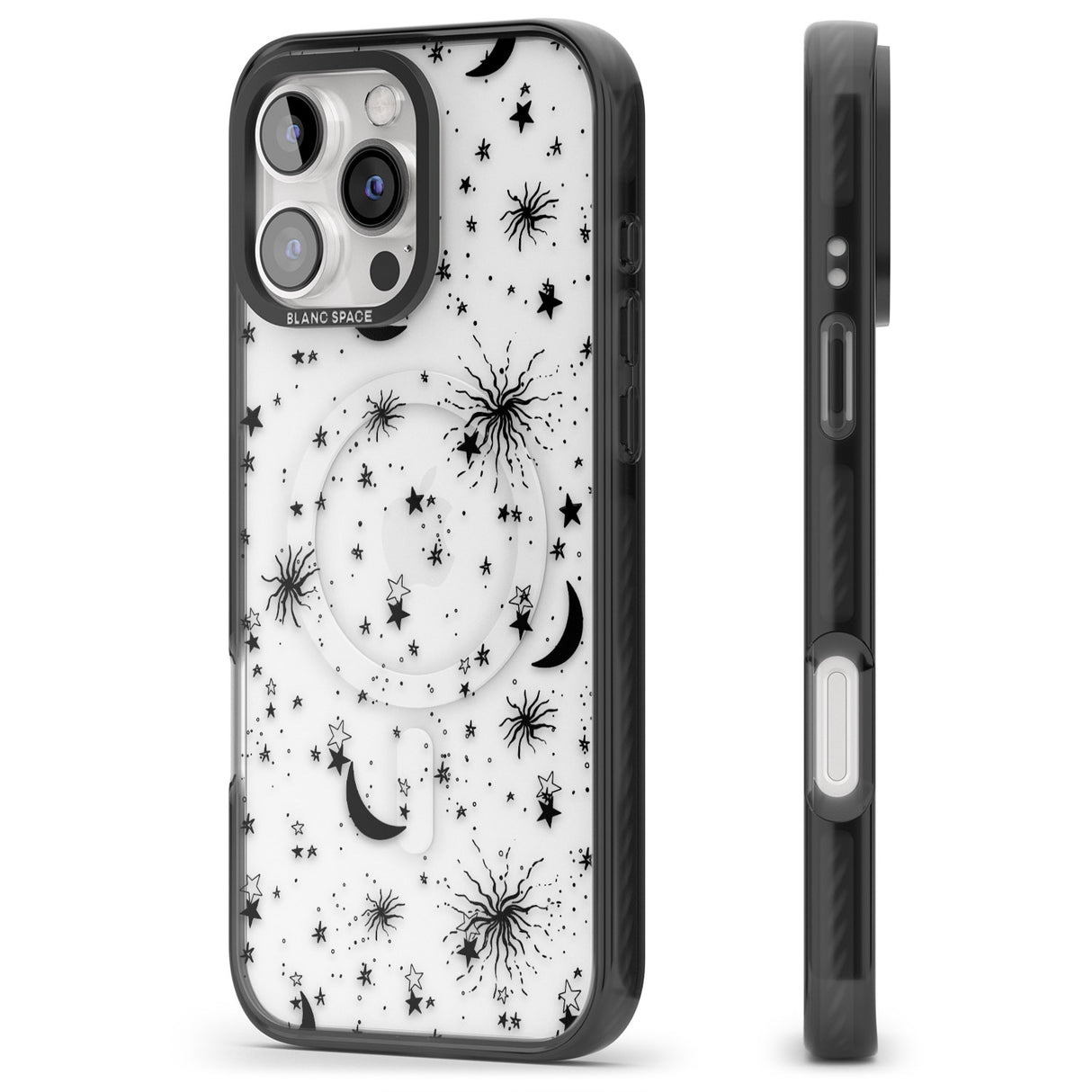 iPhone 16 Pro Max Moons & Stars Black Impact Phone Case