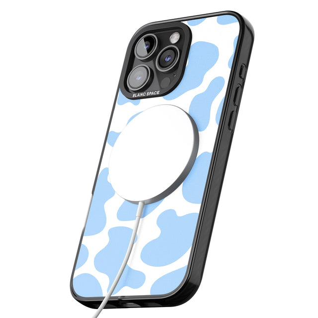 iPhone 16 Pro Max Blue and White Cow Print Black Impact Phone Case