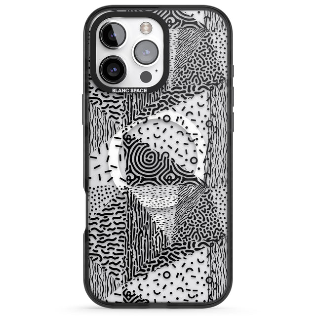 iPhone 16 Pro Max Pattern Mashup (Black) Black Impact Phone Case