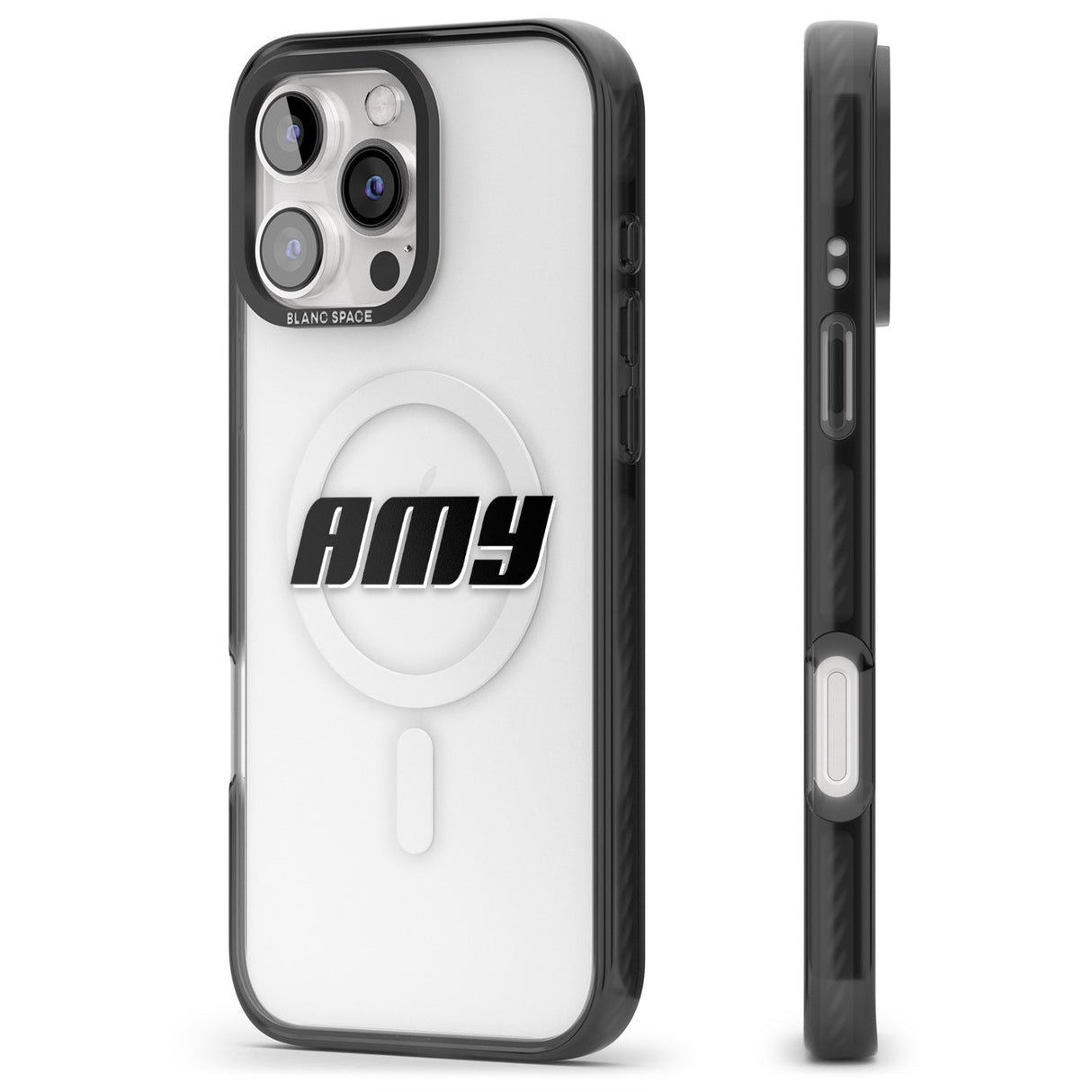 iPhone 16 Pro Max Personalised Clear Text 1C Black Impact Phone Case