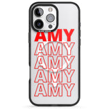 iPhone 16 Pro Max Personalised Clear Text 5B Black Impact Phone Case