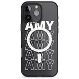 iPhone 16 Pro Max Personalised Clear Text 5C Black Impact Phone Case