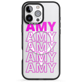 iPhone 16 Pro Max Personalised Clear Text 5D Black Impact Phone Case