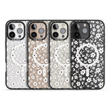 iPhone 16 Pro Max Floral Print on Transparent Black Impact Phone Case