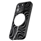 iPhone 16 Pro Max Abstract Waves Black Impact Phone Case