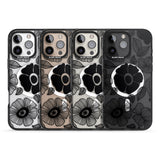 iPhone 16 Pro Max Black Flowers Black Impact Phone Case