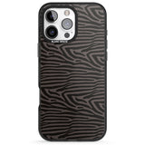 iPhone 16 Pro Max Dark Animal Print Pattern Zebra Black Impact Phone Case