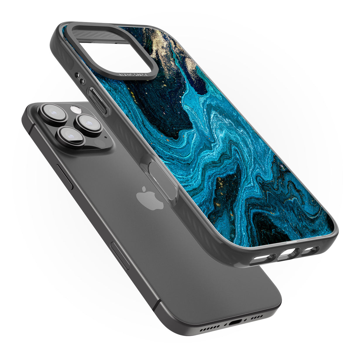 iPhone 16 Pro Max Saphire Lagoon Black Impact Phone Case