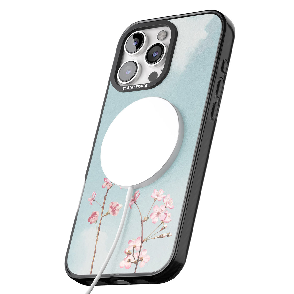 iPhone 16 Pro Max Blossom Flower Sky Black Impact Phone Case