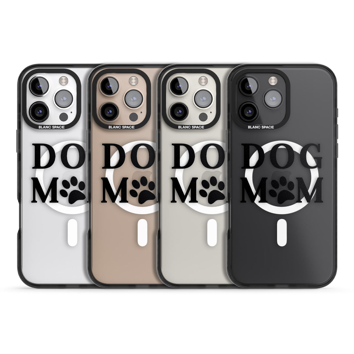 iPhone 16 Pro Max Dog Mom Paw Print Black Impact Phone Case