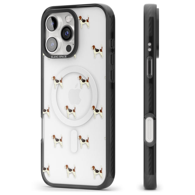 iPhone 16 Pro Max Beagle Dog Pattern Clear Black Impact Phone Case