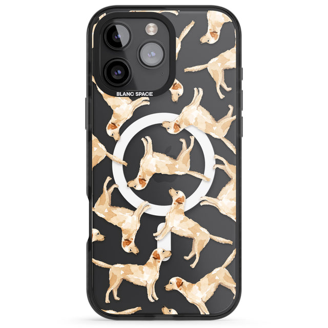 iPhone 16 Pro Max Yellow Labrador Watercolour Dog Pattern Black Impact Phone Case