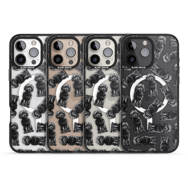 iPhone 16 Pro Max Cockapoo (Black) Watercolour Dog Pattern Black Impact Phone Case