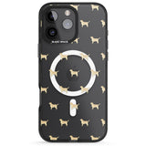 iPhone 16 Pro Max Tan Labrador Dog Pattern Clear Black Impact Phone Case