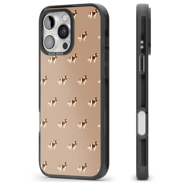 iPhone 16 Pro Max Cavalier King Charles Spaniel Pattern Black Impact Phone Case