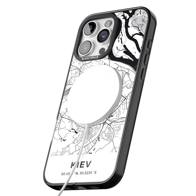 iPhone 16 Pro Max Map of Kiev, Ukraine Black Impact Phone Case