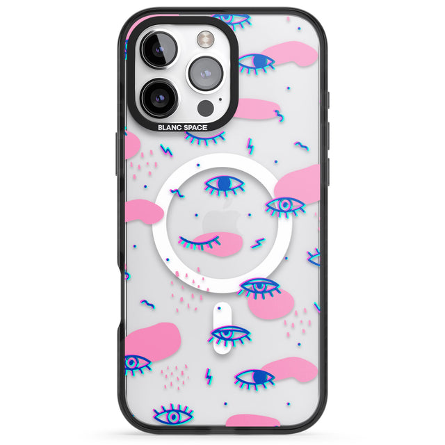 iPhone 16 Pro Max Pink Eye Blotches Black Impact Phone Case