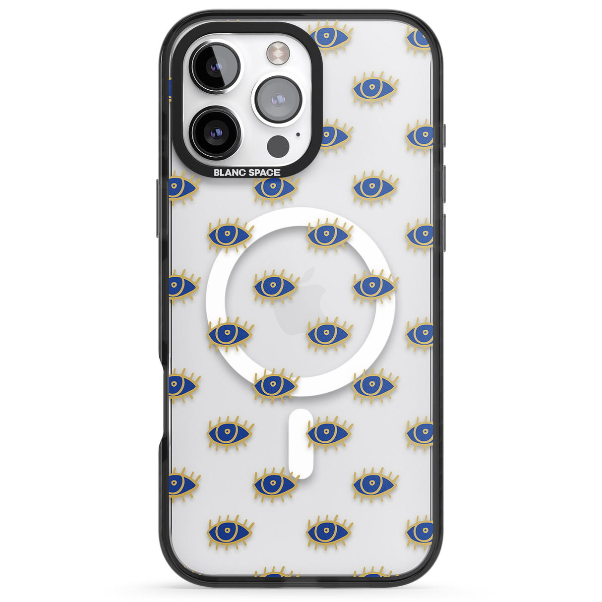 iPhone 16 Pro Max Gold Eyes (Clear) Psychedelic Eyes Pattern Black Impact Phone Case