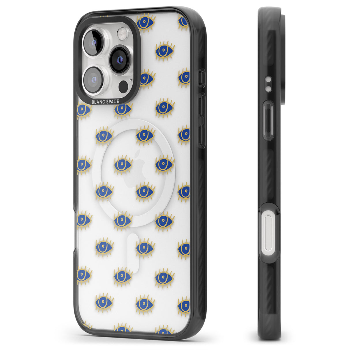 iPhone 16 Pro Max Gold Eyes (Clear) Psychedelic Eyes Pattern Black Impact Phone Case