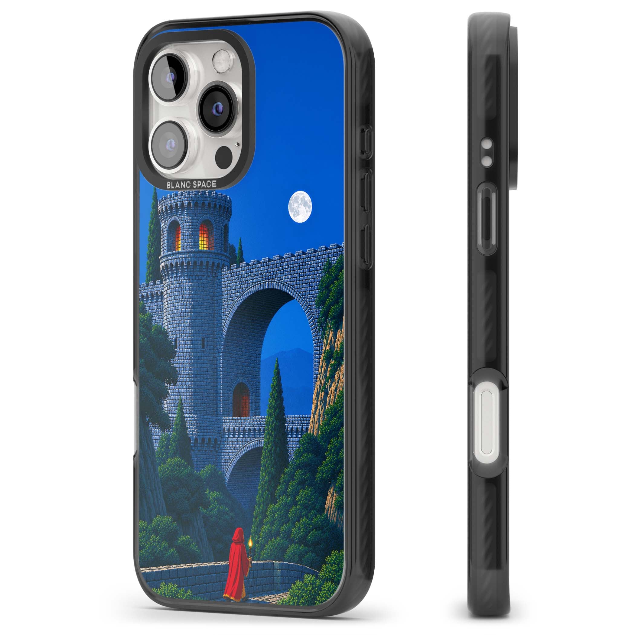 Castle Walls art iPhone case | Black Impact Magsafe case for iPhone 16 Pro, iPhone 16 Pro Max