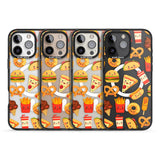 iPhone 16 Pro Max Fast Food Patterns Kawaii Fast Food Mix Black Impact Phone Case