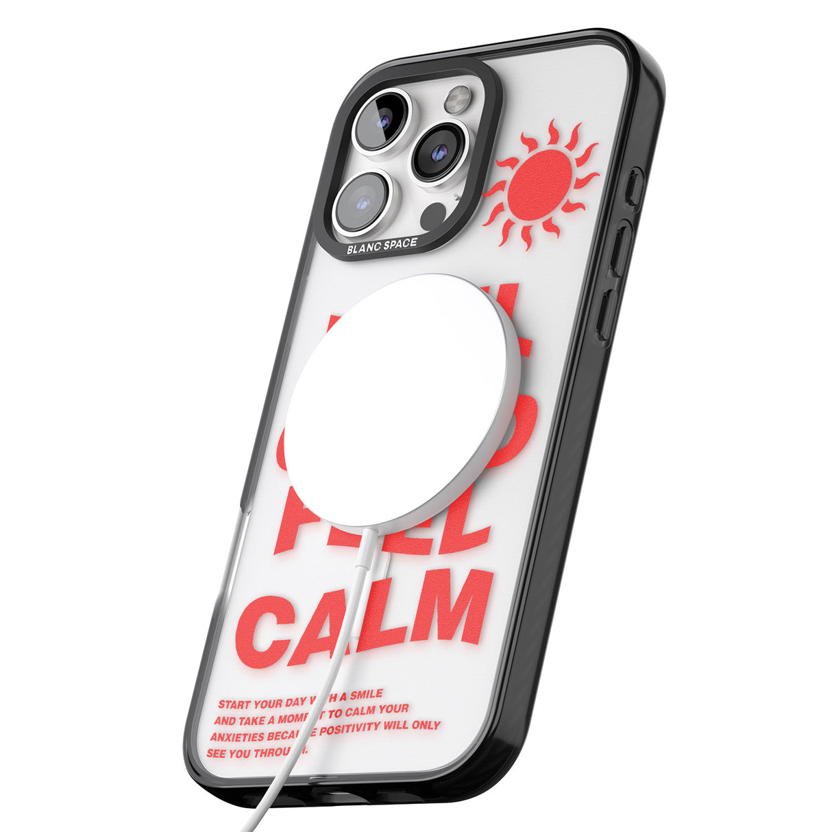 iPhone 16 Pro Max Feel Good Feel Calm (Red) Black Impact Phone Case