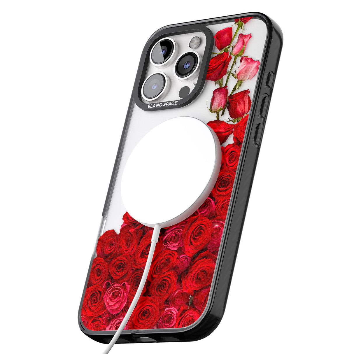 iPhone 16 Pro Max Floral Roses Black Impact Phone Case