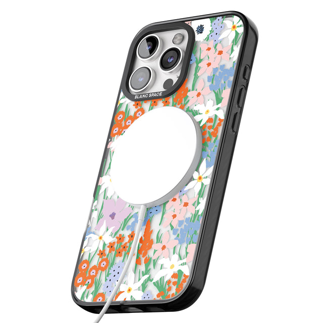 iPhone 16 Pro Max Springtime Meadow: Transparent Black Impact Phone Case