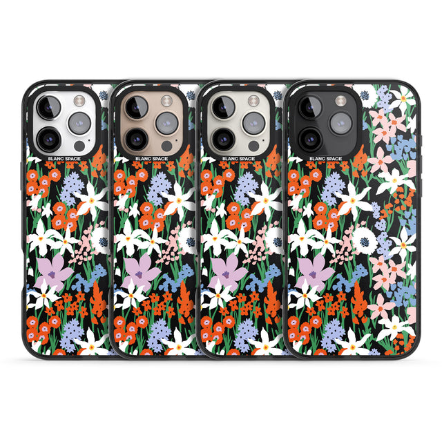 iPhone 16 Pro Max Springtime Meadow: Solid Black Impact Phone Case