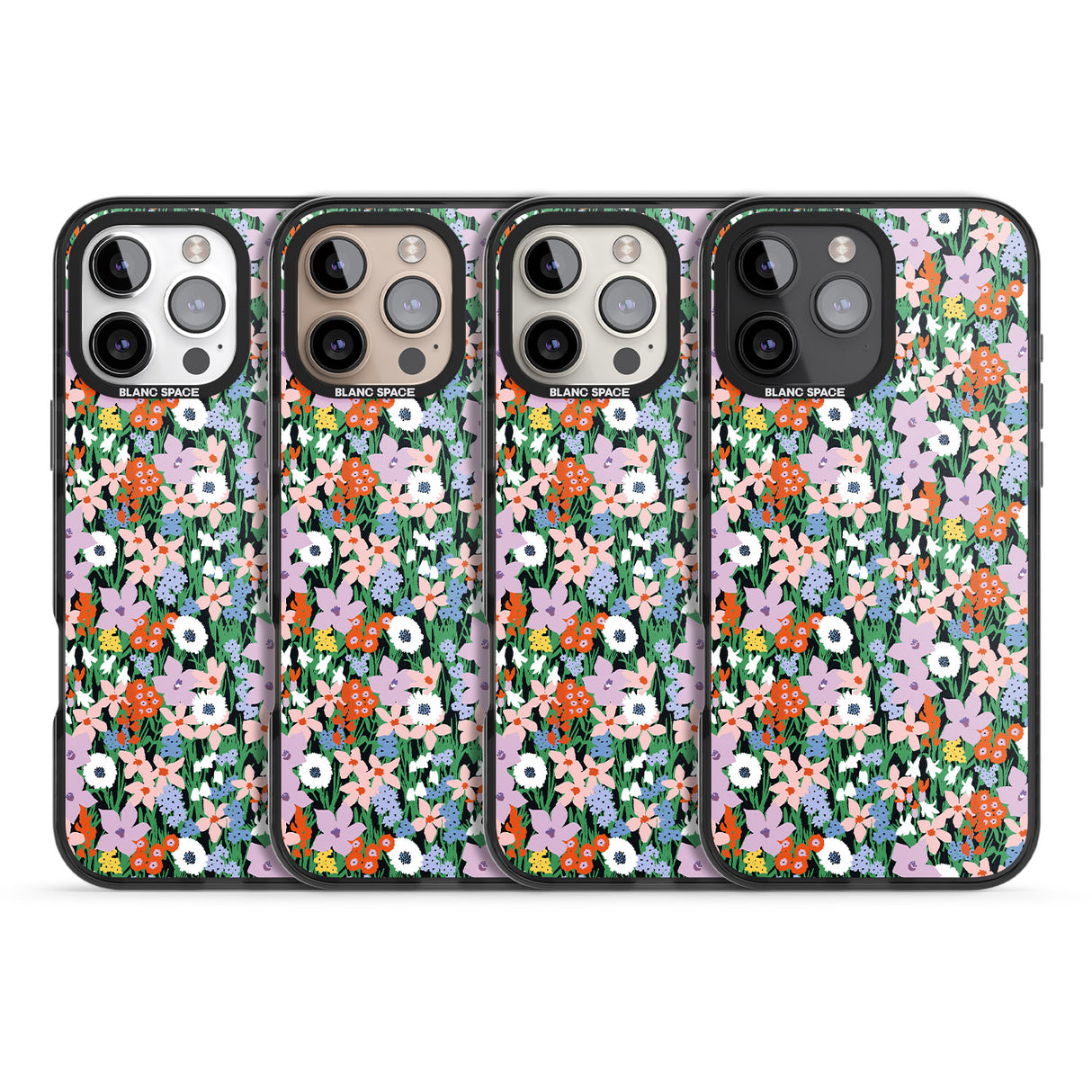 iPhone 16 Pro Max Jazzy Floral Mix: Solid Black Impact Phone Case