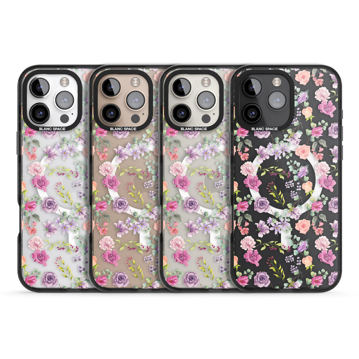 iPhone 16 Pro Max Sunday Flowers Black Impact Phone Case