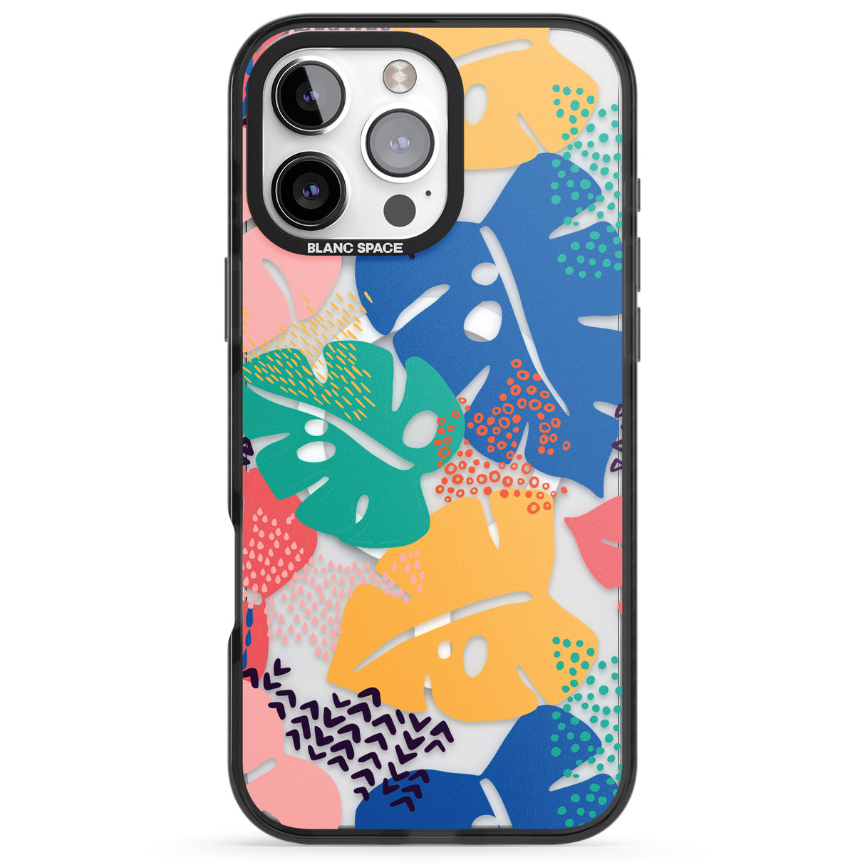 iPhone 16 Pro Max VIbrant Leaves Black Impact Phone Case