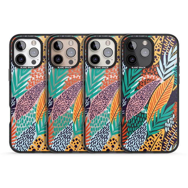 iPhone 16 Pro Max Colourful Leaves Mixture Black Impact Phone Case