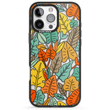 iPhone 16 Pro Max Pastel Toned Autumn Leaves Black Impact Phone Case