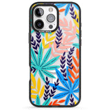 iPhone 16 Pro Max Tropical Palm Leaves Black Impact Phone Case