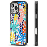 iPhone 16 Pro Max Tropical Palm Leaves Black Impact Phone Case