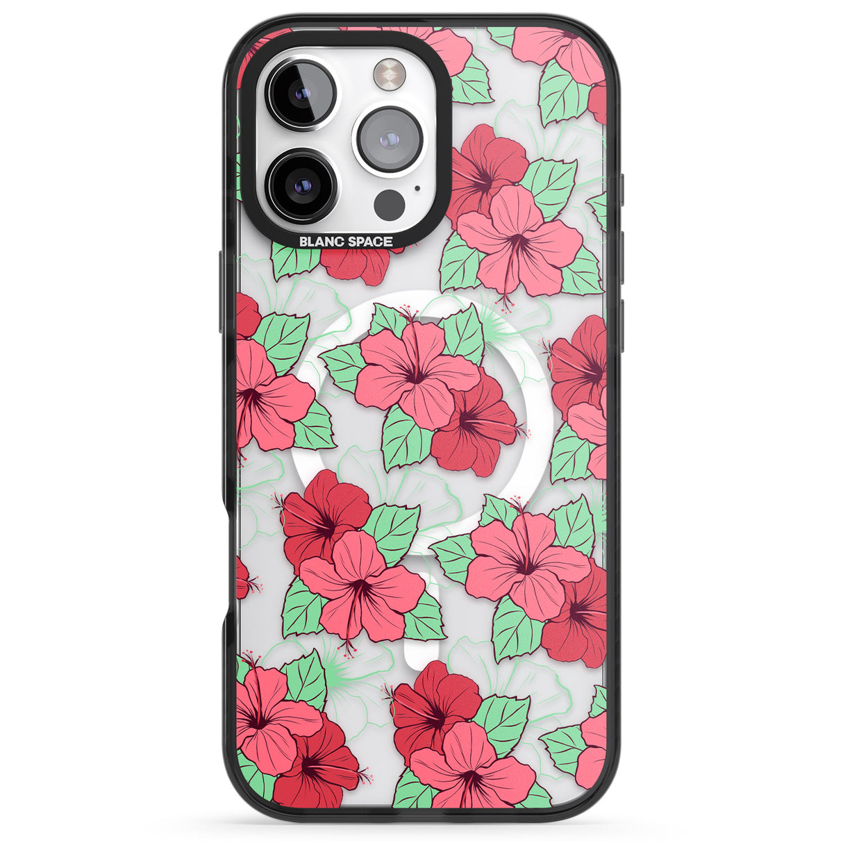 iPhone 16 Pro Max Pink Peony Black Impact Phone Case