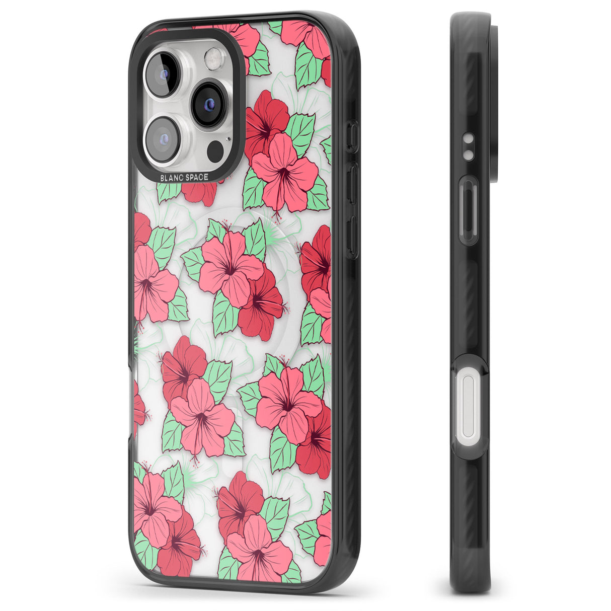 iPhone 16 Pro Max Pink Peony Black Impact Phone Case